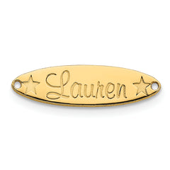 10K Small Oval with Stars Name Plate