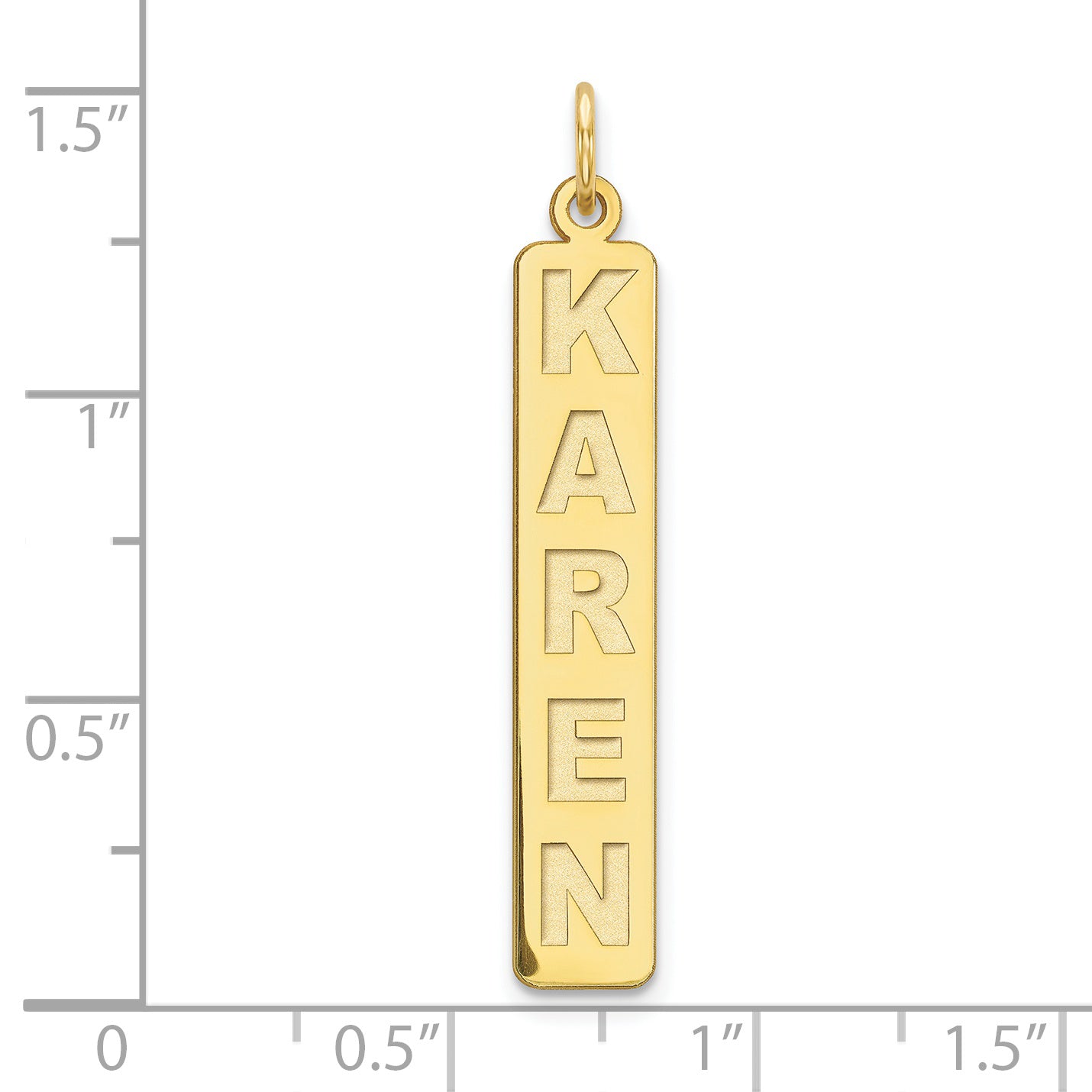 10K Large Vertical Personalized Bar Charm Secondary image