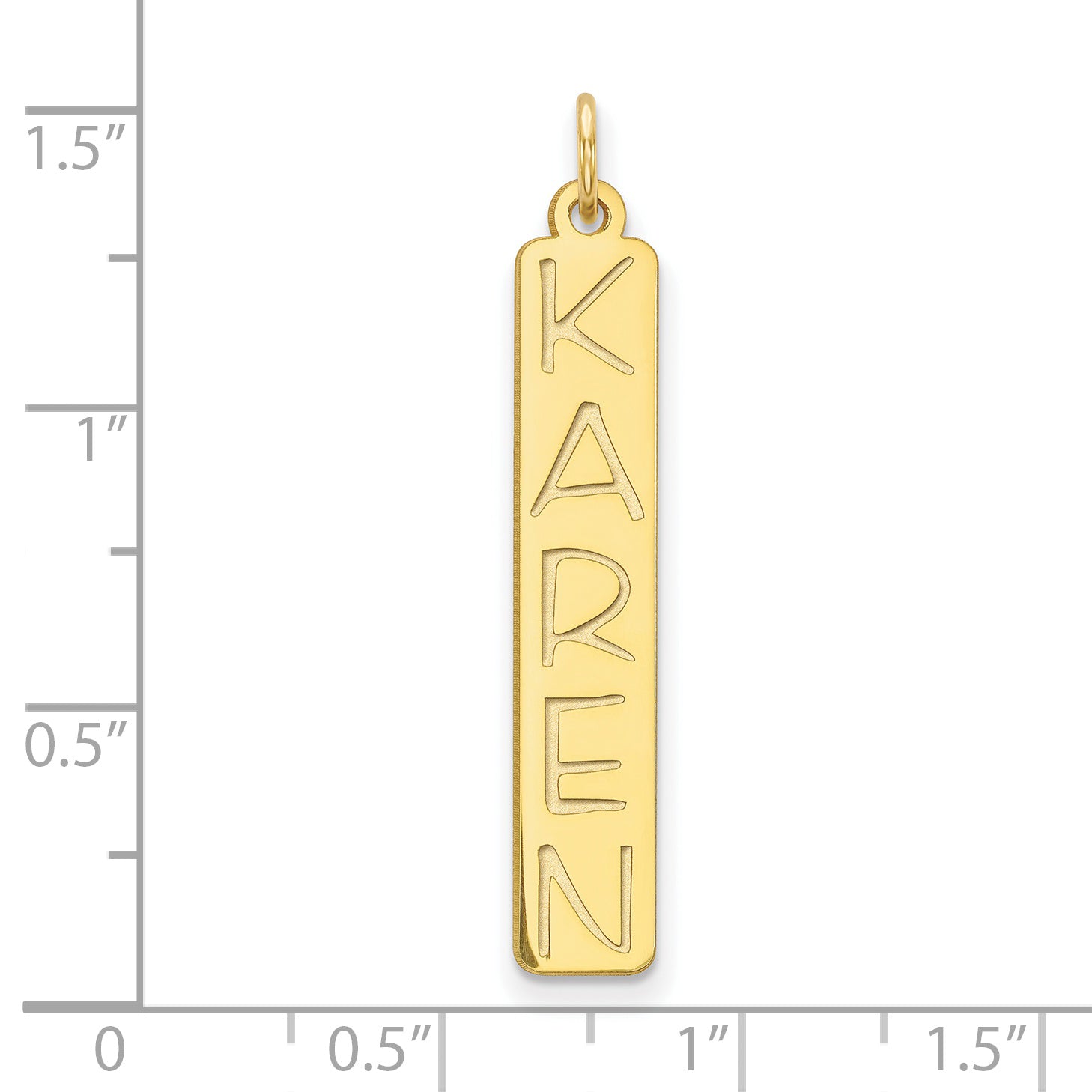10K Large Vertical Personalized Bar Charm Secondary image