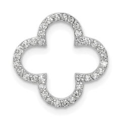 10k White Gold Small Diamond Quatrefoil Design Pendant