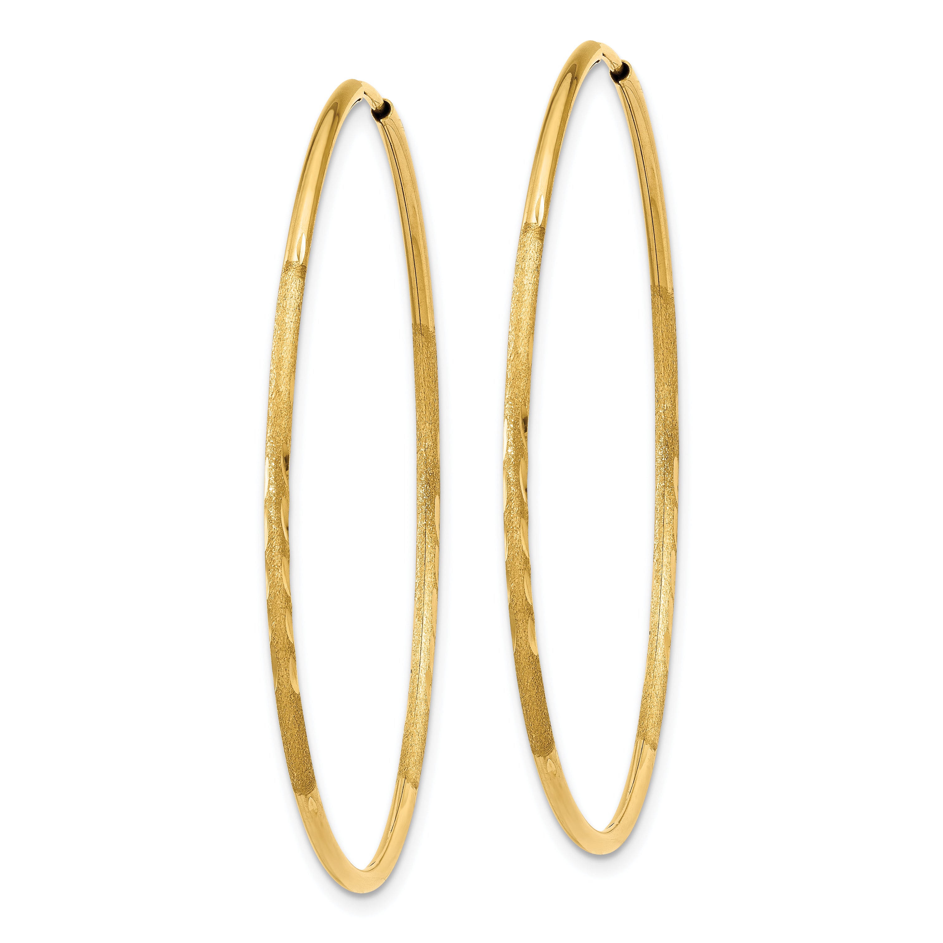 10k 1.25mm Diamond-cut Endless Hoop Earring