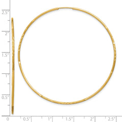 10k 1.25mm Diamond-cut Endless Hoop Earring