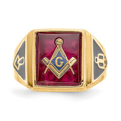 10k Men's Polished and Textured Masonic Ring Mounting - 10