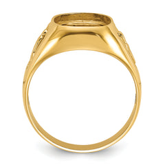 10k Men's Polished and Textured Masonic Ring Mounting - 10