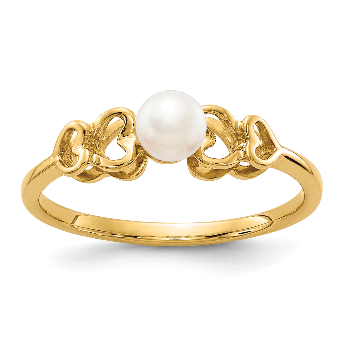 10K 4mm Fresh Water Cultured Pearl Ring