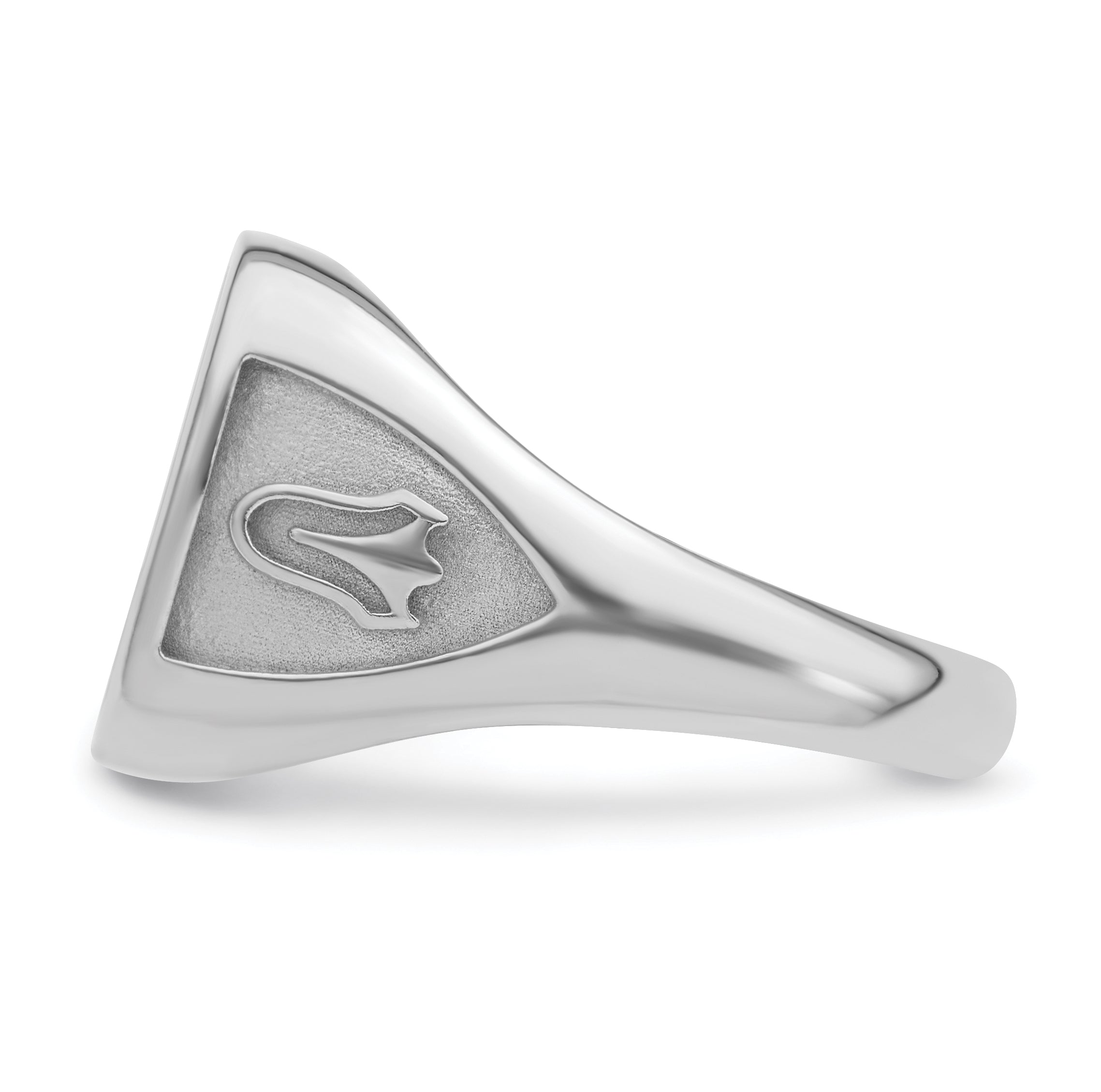 10k White Gold Men's Polished and Textured Masonic Ring Mounting - 10