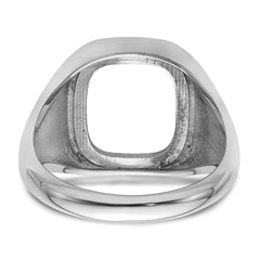 10k White Gold Men's Polished and Textured Masonic Ring Mounting - 10