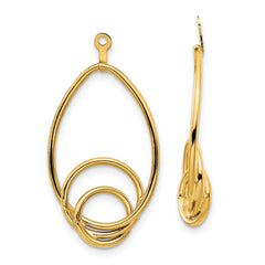 10k Polished Fancy Teardrop Earring Jackets