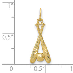 10k Baseball Bats & Ball Pendant