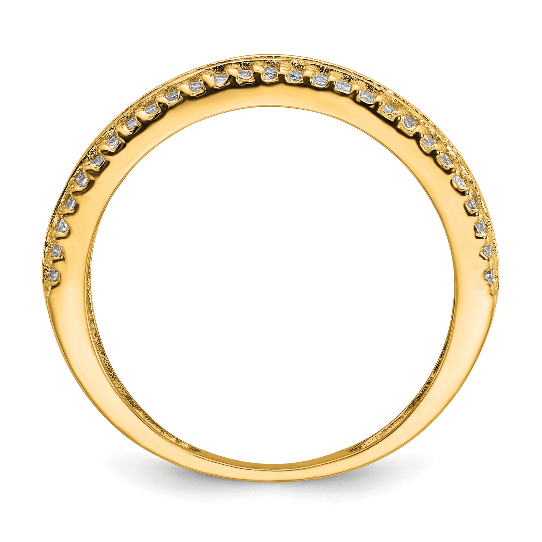 10K Tiara Collection Polished CZ Ring