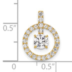 10K Gold CZ Pendant with Polished Finish and Elegant Tiara Design