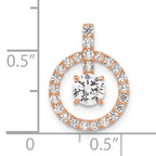 10K Rose Gold CZ Pendant with Polished Finish Elegant Tiara Design
