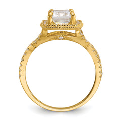 10K Tiara Collection Polished CZ Ring