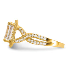 10K Tiara Collection Polished CZ Ring