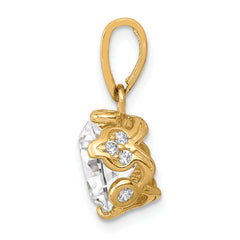 10K Gold Tiara Collection CZ Pendant with Polished Finish Elegant Design