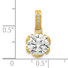 10K Gold Tiara Collection CZ Pendant with Polished Finish Elegant Design
