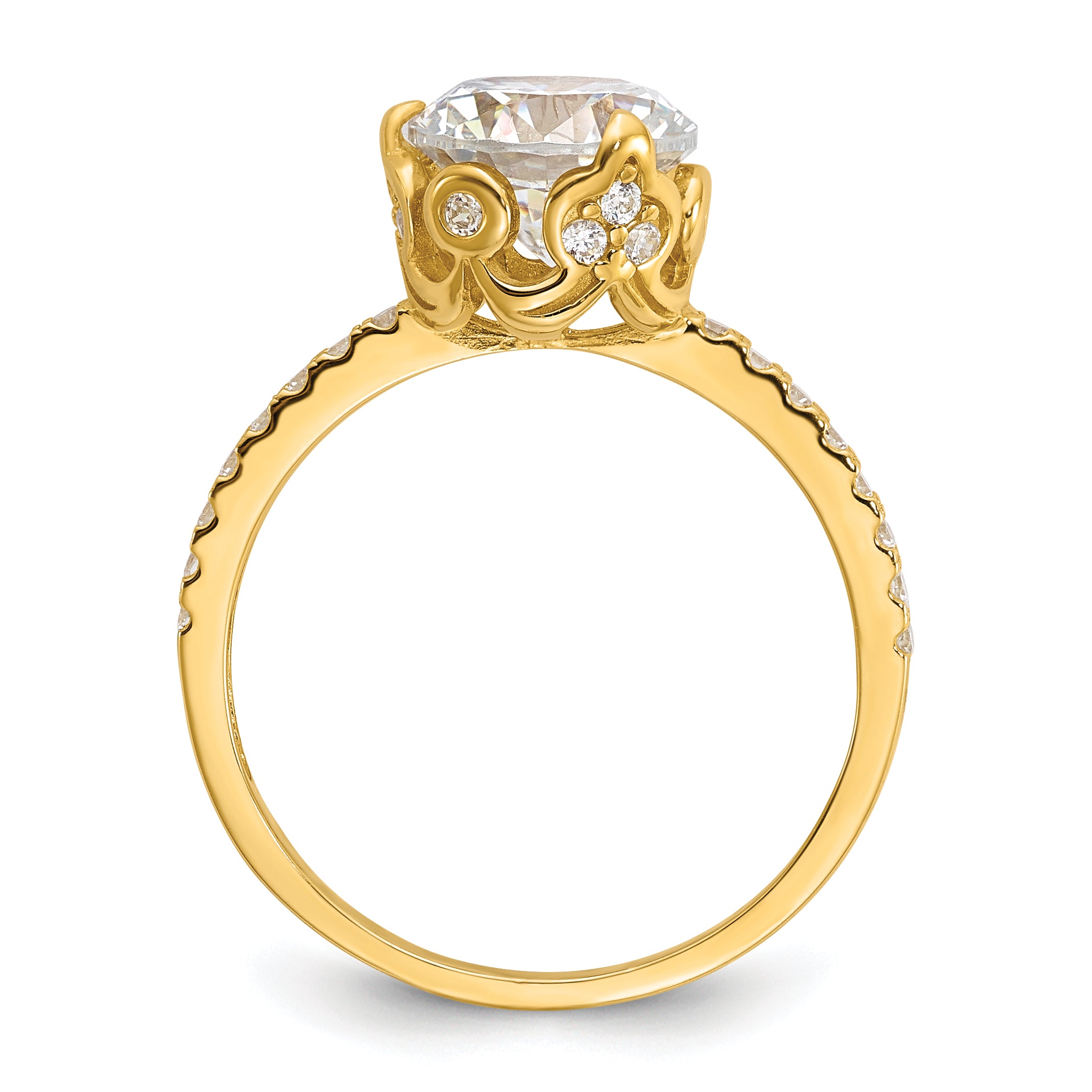 10K Tiara Collection Polished CZ Ring