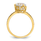 10K Tiara Collection Polished CZ Ring