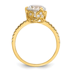 10K Tiara Collection Polished CZ Ring