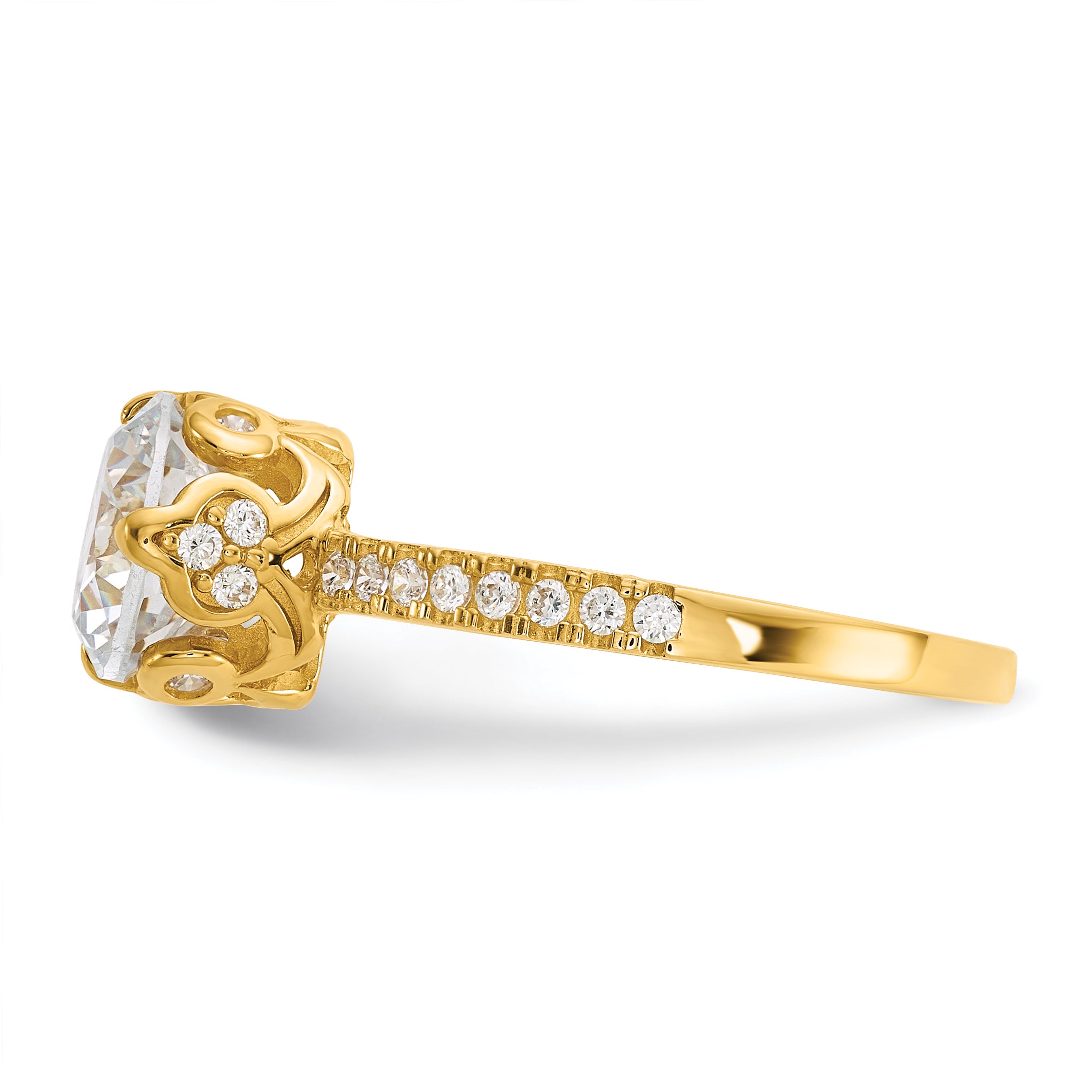 10K Tiara Collection Polished CZ Ring