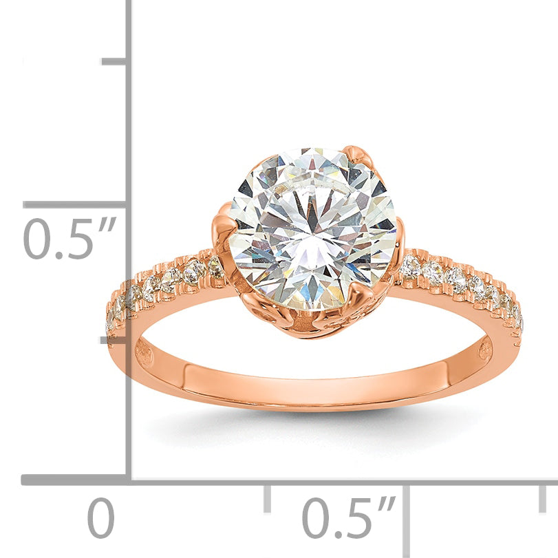 10K Tiara Collection Polished CZ Ring