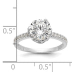 10K Tiara Collection White Gold Polished CZ Ring