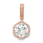 10K Tiara Collection Rose Gold Polished CZ Pendant