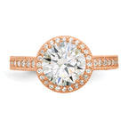 10K Tiara Collection Rose Gold Polished CZ Ring