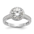 10K Tiara Collection White Gold Polished CZ Ring