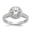 10K Tiara Collection White Gold Polished CZ Ring