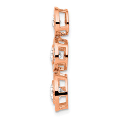 10K Tiara Collection Rose Gold Polished CZ Pendant