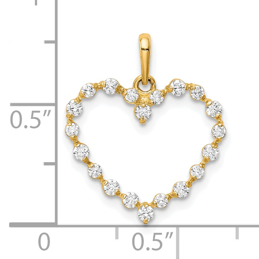 Elegant 10K CZ Heart Pendant Symbol of Enduring Love