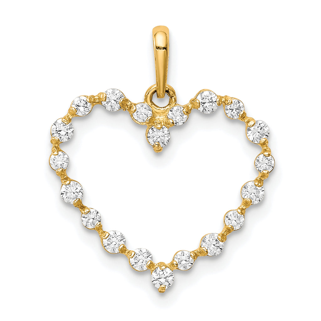 10K CZ Heart Pendant