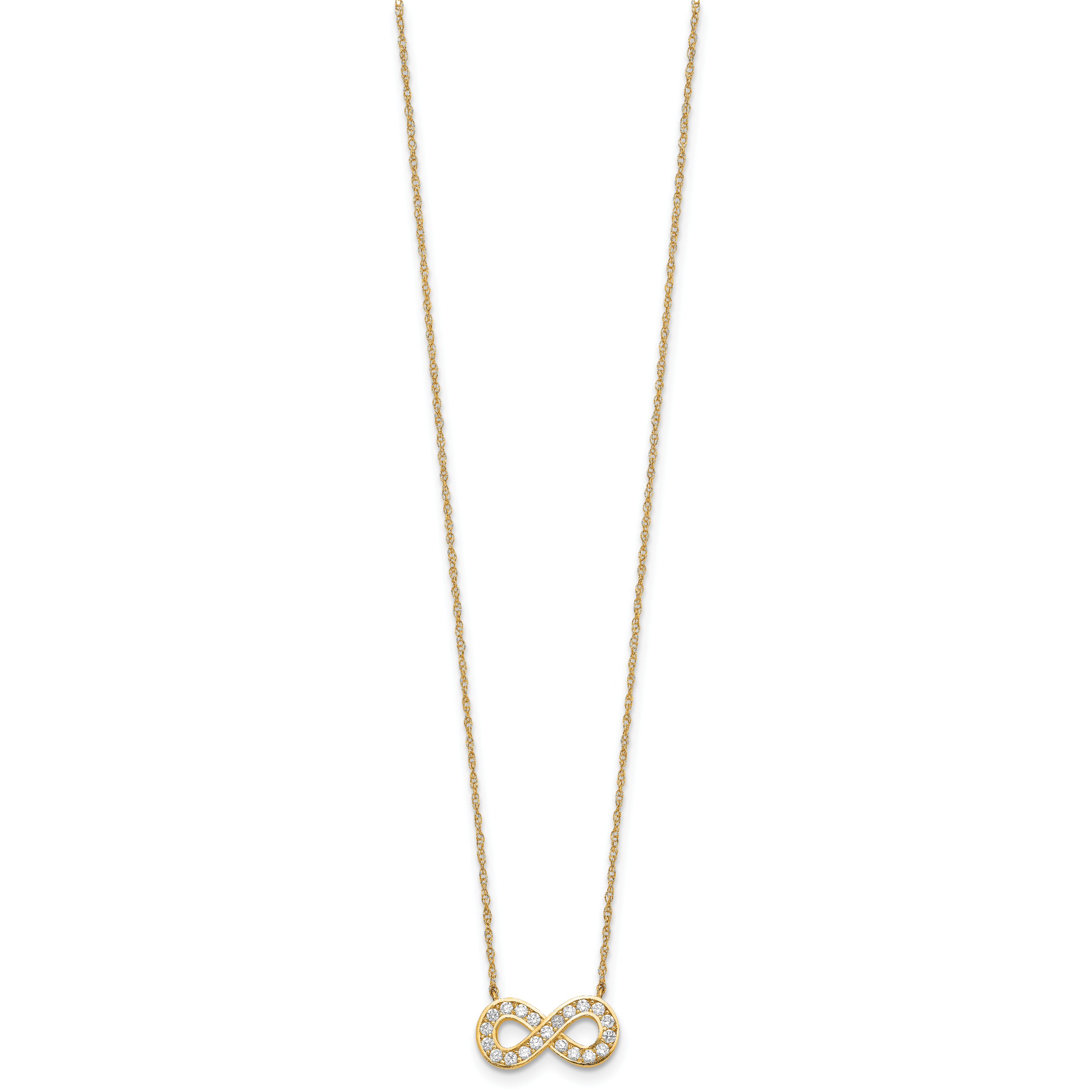 10K 18inch Polished CZ Infinity Necklace Secondary image