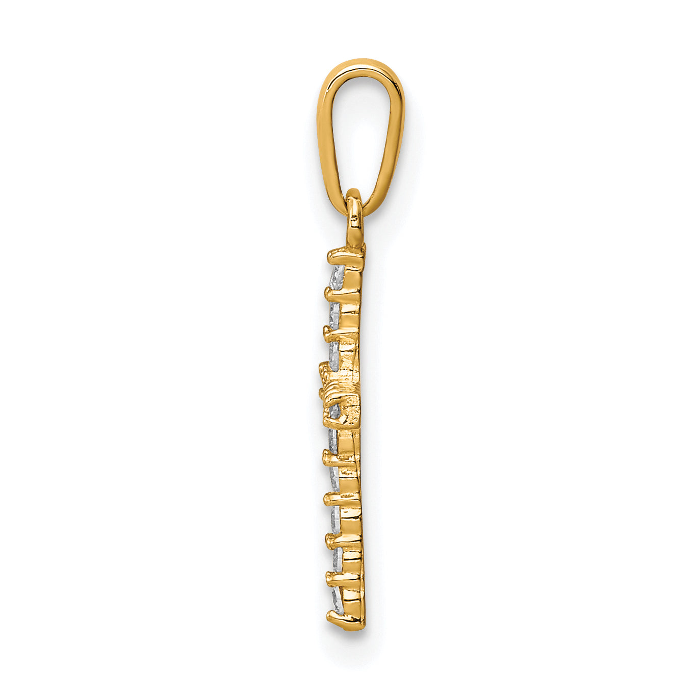 CZ Cross Pendant in 10K Yellow Gold