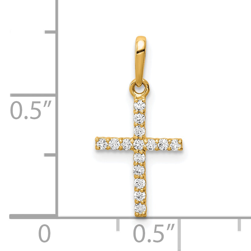 CZ Cross Pendant in 10K Yellow Gold