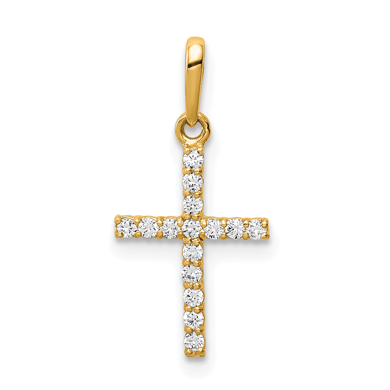 10K CZ Cross Pendant Main image