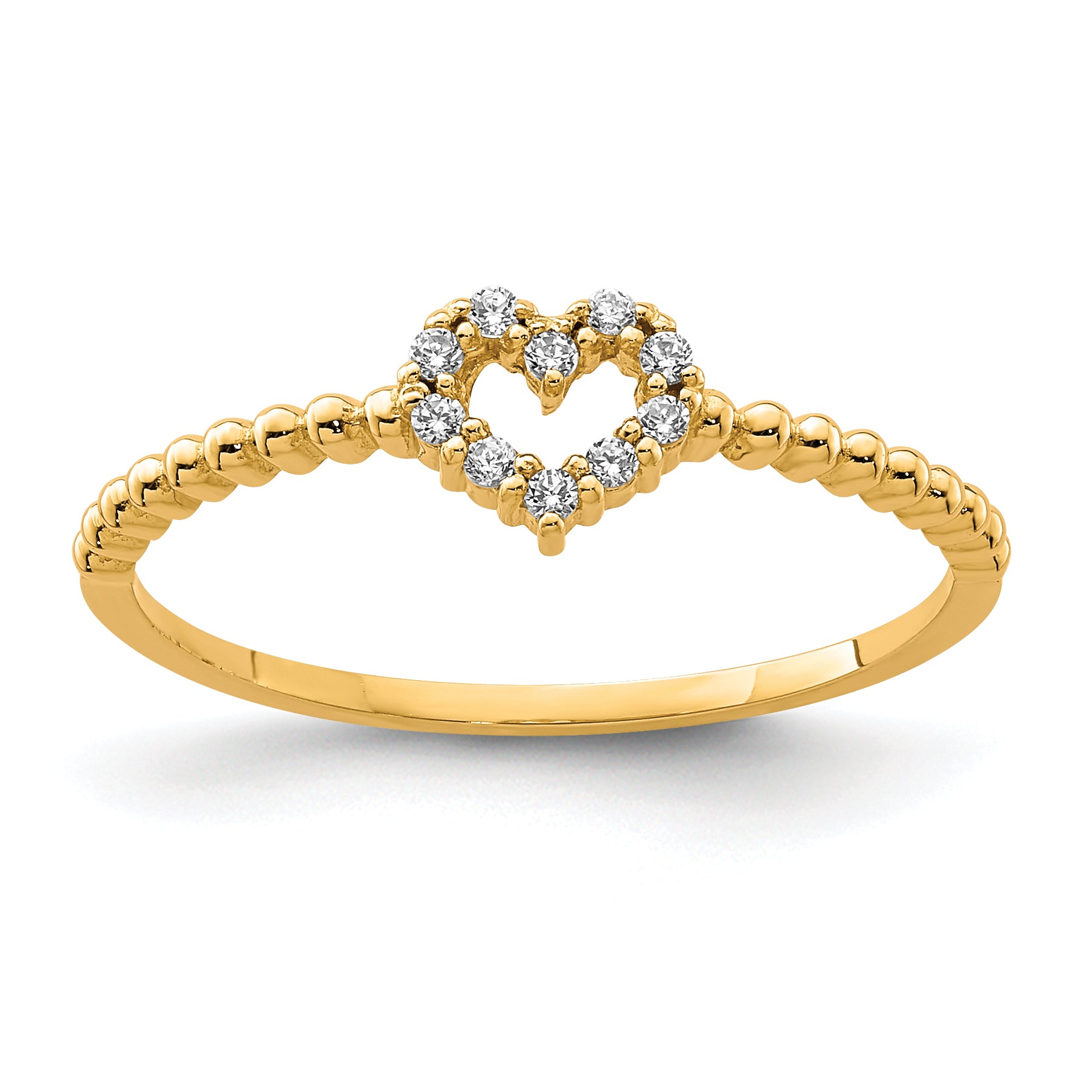 10K Heart CZ Ring Main image