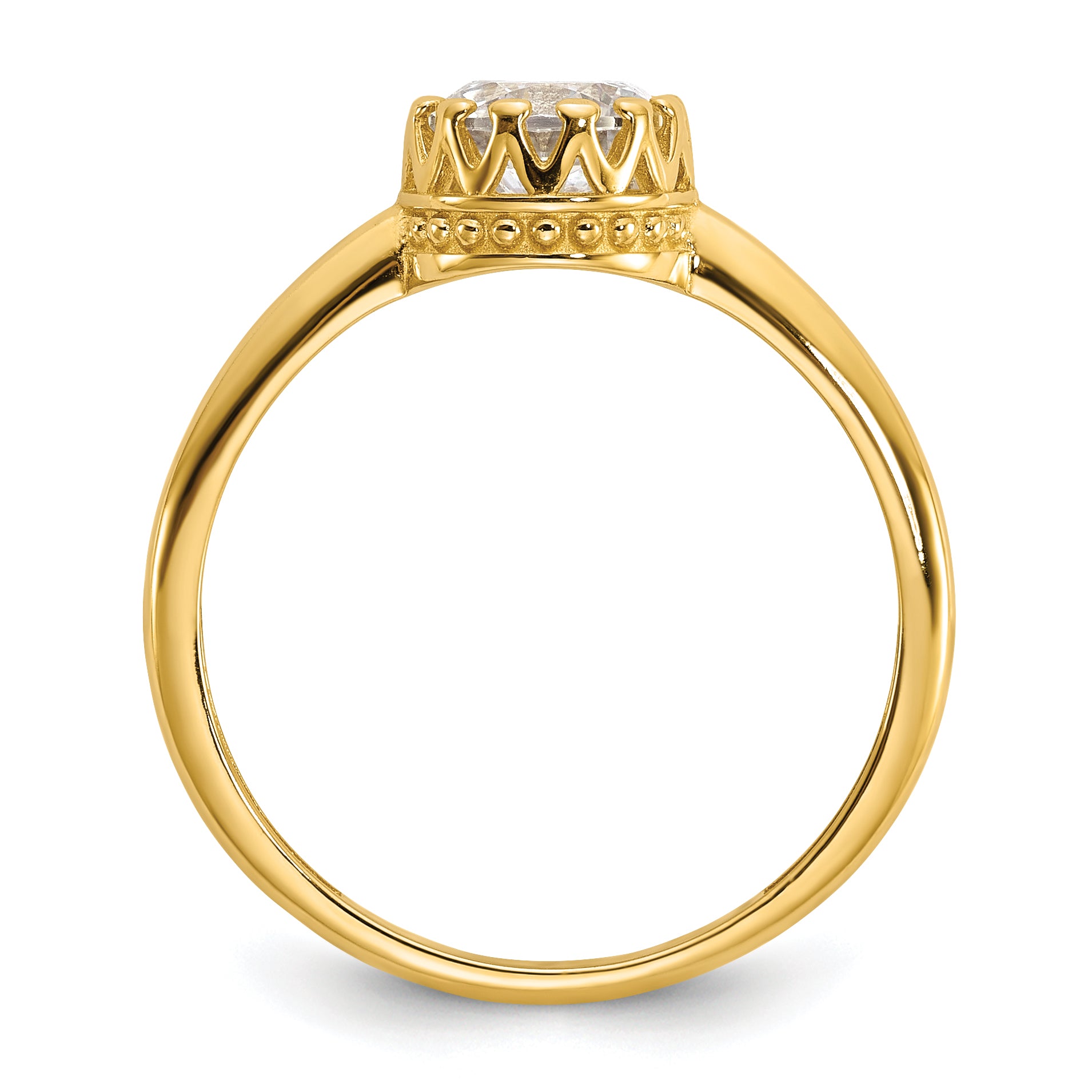 10k Tiara Collection Polished CZ Ring Secondary image