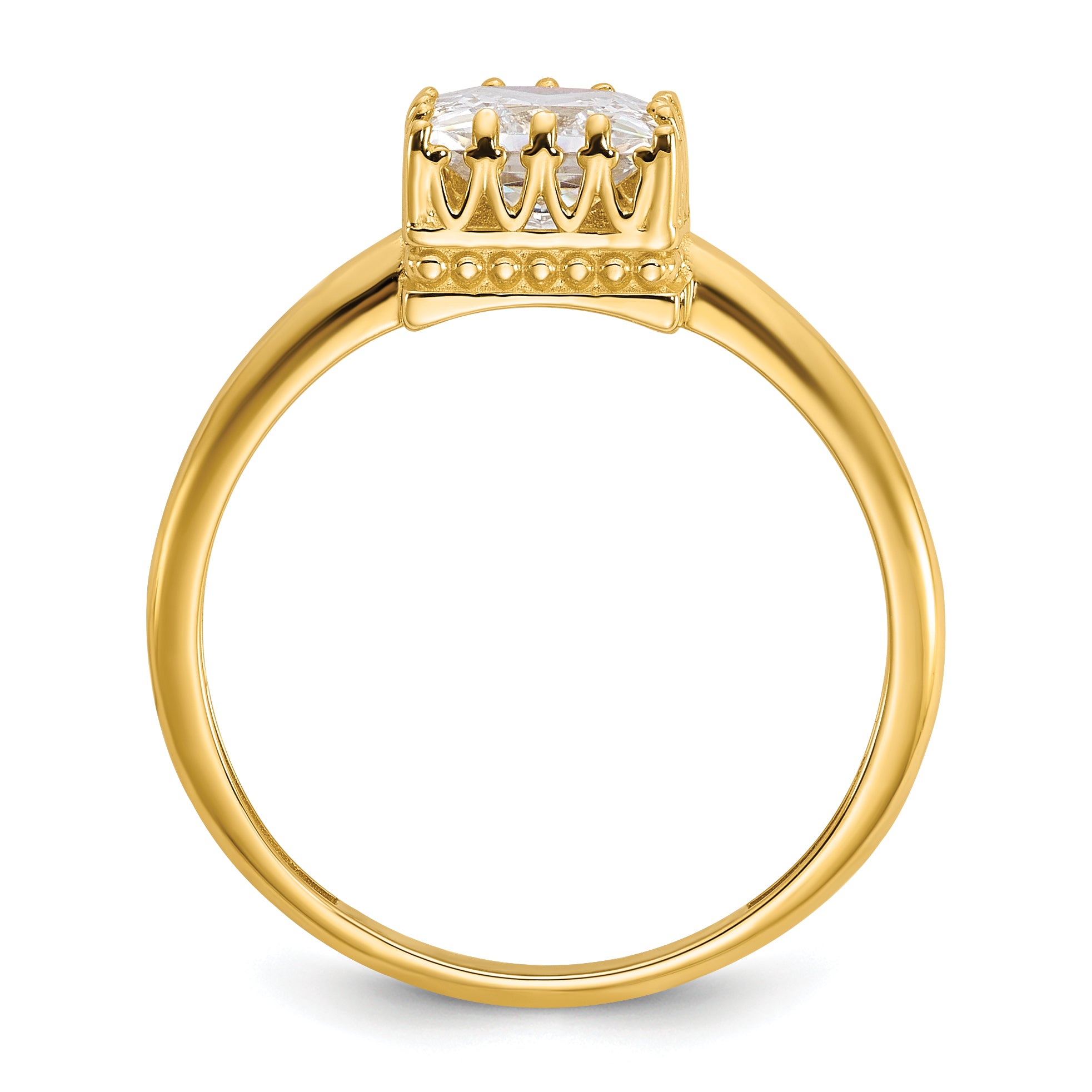 10k Tiara Collection Polished Square CZ Ring Secondary image