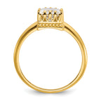 10k Tiara Collection Polished Square CZ Ring