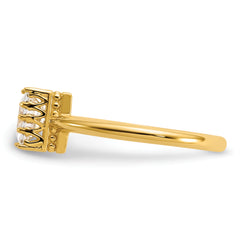 10k Tiara Collection Polished Square CZ Ring