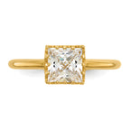 10k Tiara Collection Polished Square CZ Ring