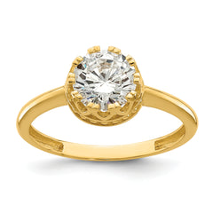 10k Tiara Collection Polished CZ Ring