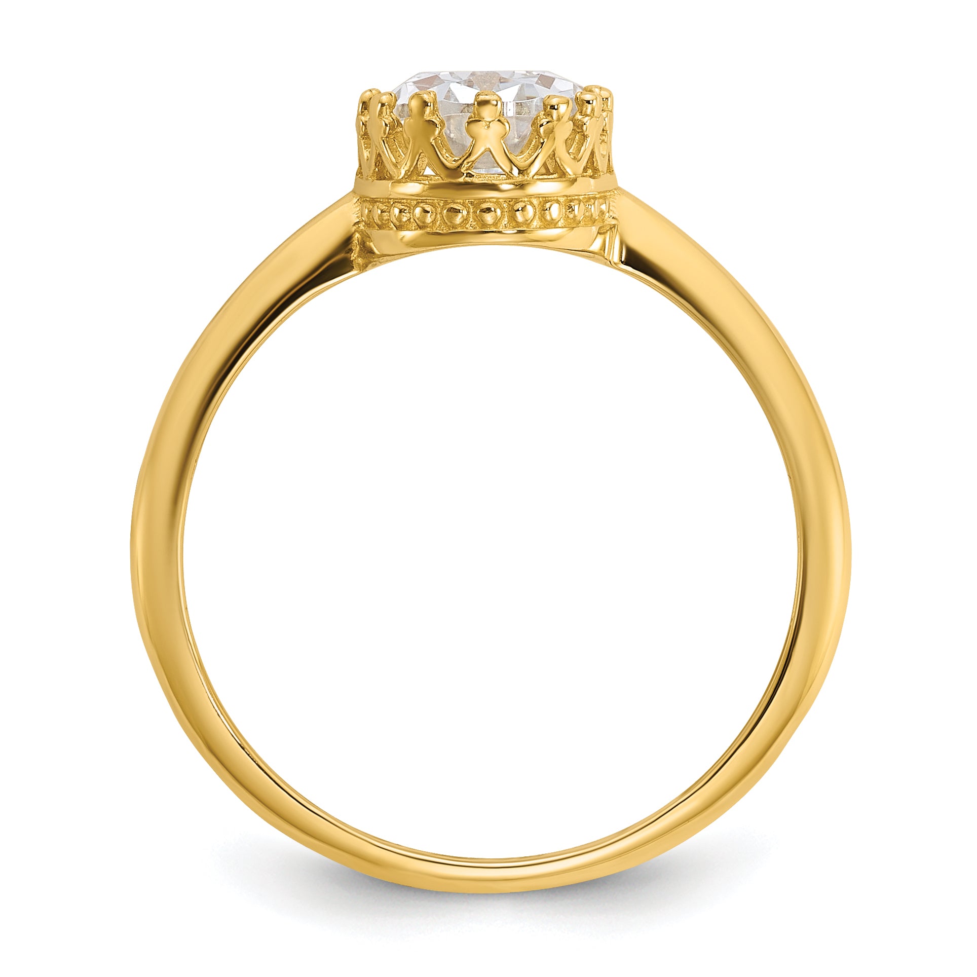 10k Tiara Collection Polished Oval CZ Ring Secondary image