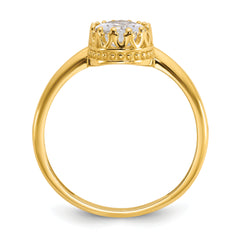 10k Tiara Collection Polished Pear CZ Ring