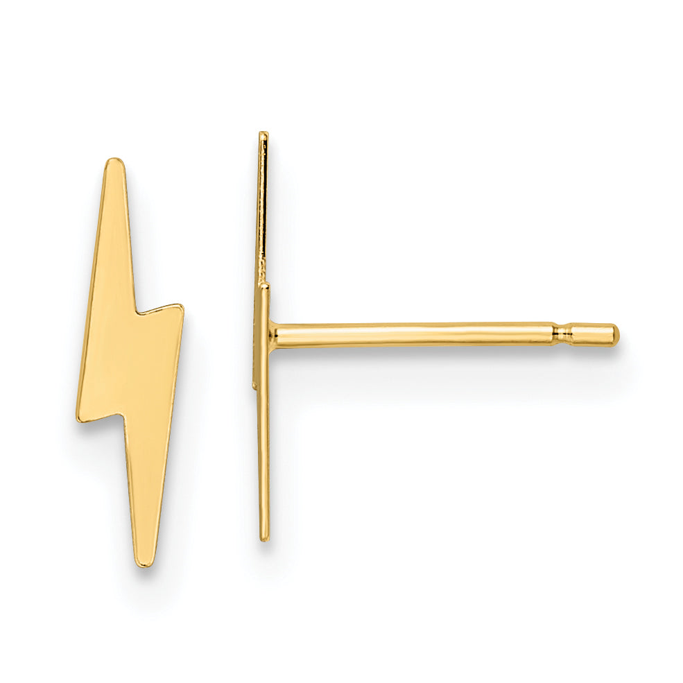 10k Polished Lightning Bolt Post Earrings