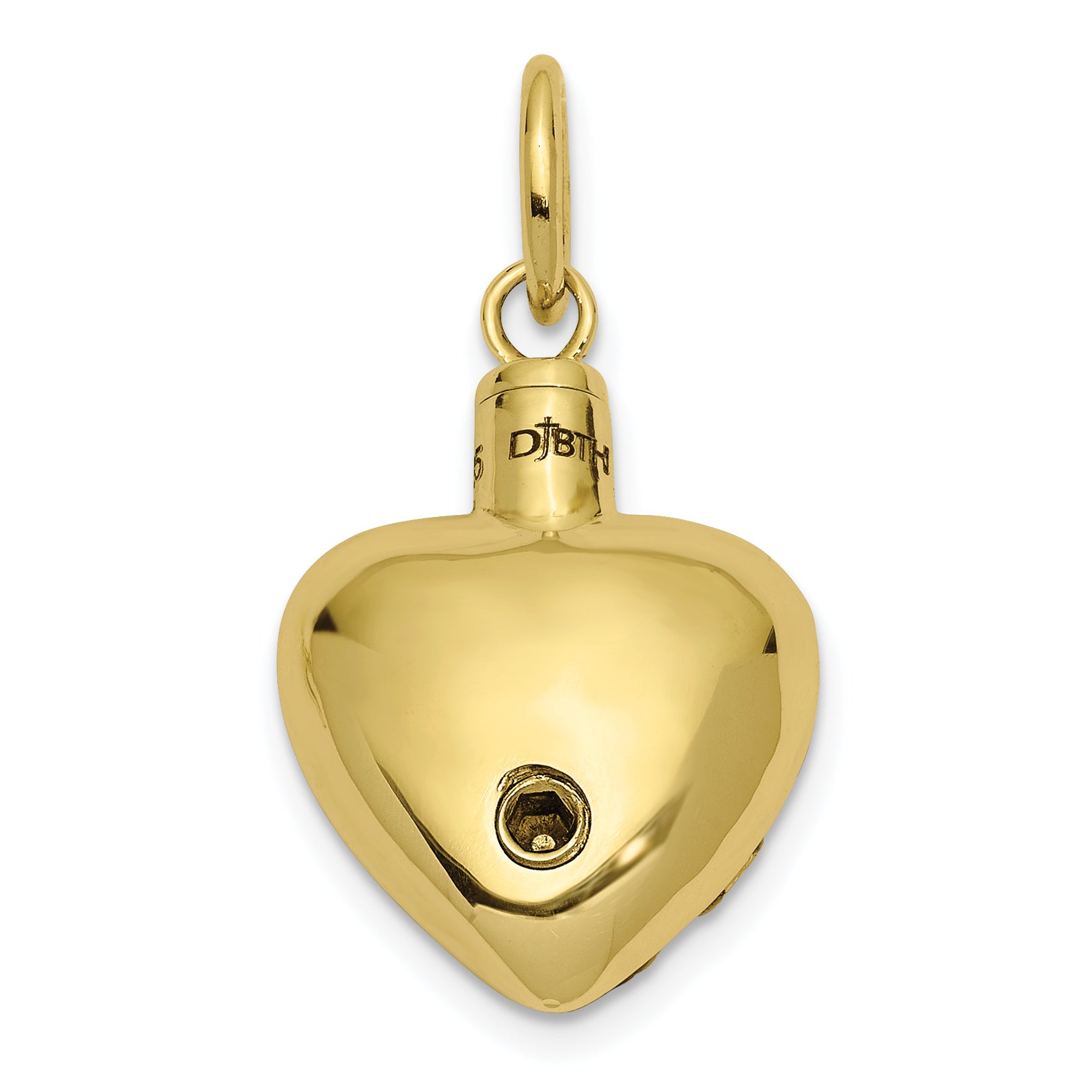 10K Gold Heart Ash Holder Pendant with Polished Finish and Gift Box Secondary image