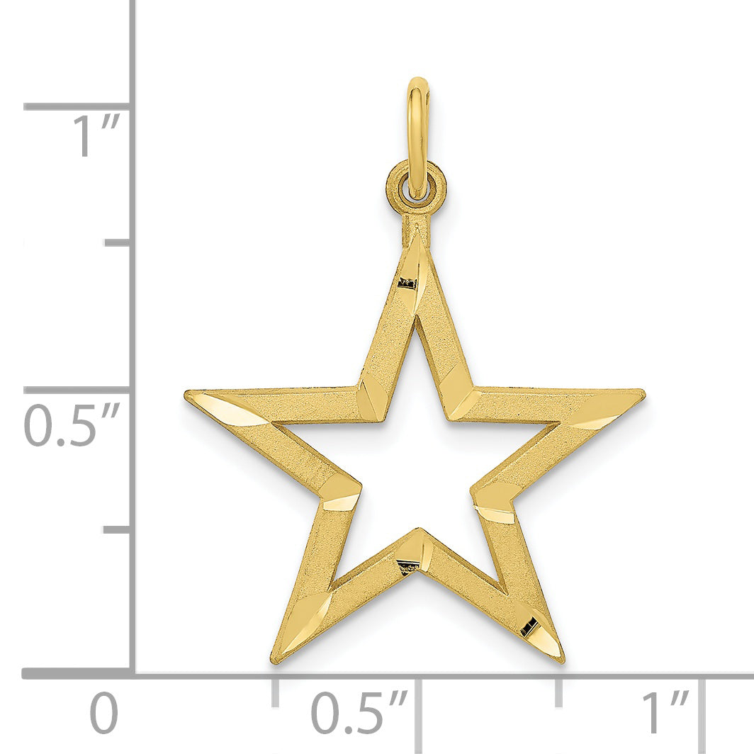 10k Diamond-cut Star Charm