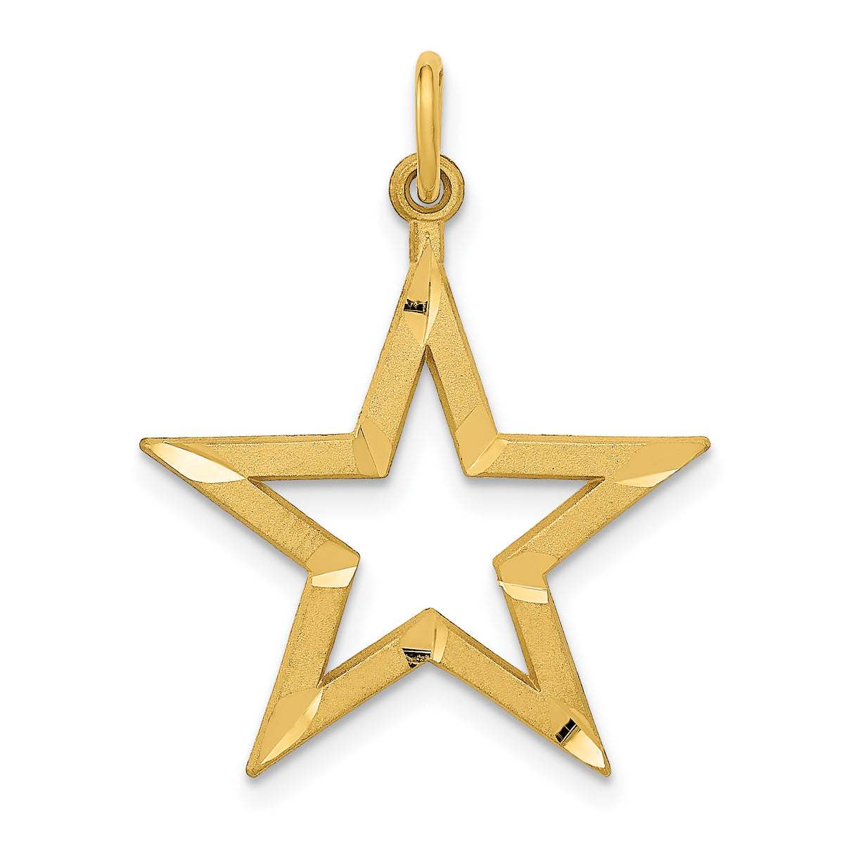 10k Diamond-cut Star Charm